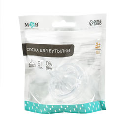 Соска на бутылочку M&B «Natural», антиколиковая, широкое горло Ø50 мм., от 3 мес., средний поток