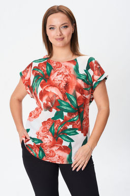 Блуза Modema 202 красные цветы - Ketty фото 7