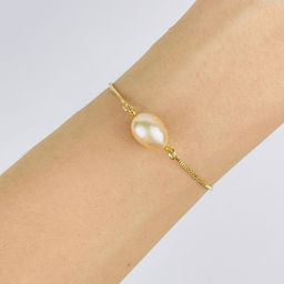 Браслет регулируемый с камнем Жемчуг