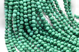 Малахит натуральный шарик 6мм, 39,5см, 64 бусины Радуга камня