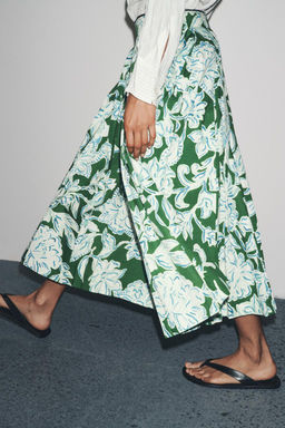 ZW COLLECTION PLEATED FLORAL SKIRT - Zara фото 2