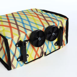 Сумка хозяйственная складная на липучке, 2 колеса, наружный карман, 32×13×52 см, разноцветная