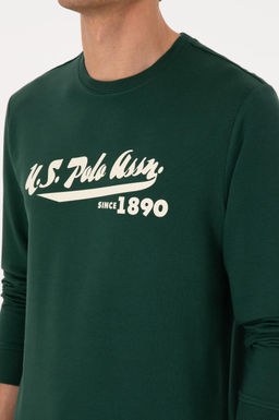 Erkek Bisiklet Yaka Regular Fit Koyu Ye_il Sweatshirt - U.s. polo assn фото 7