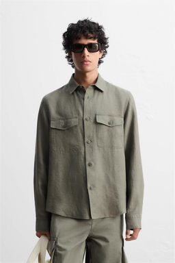100% LINEN OVERSHIRT - Zara фото 10