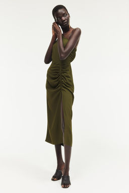 Vestido drapeado de un hombro - H&m фото 4