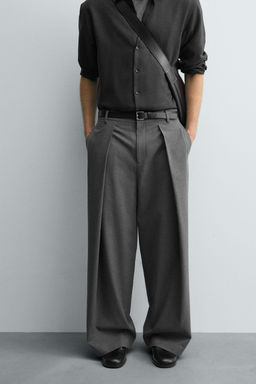 PLEATED WIDE-LEG TROUSERS - Zara фото 12