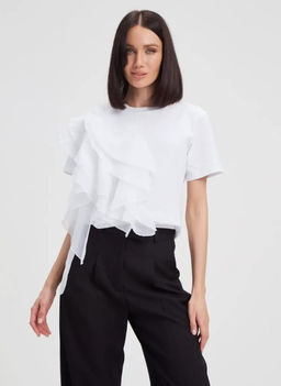 K12422 Футболка OVER SIZE (плотный хлопок) БЕЛЫЙ