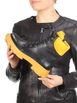 01-B2014B-500A-2 BLACK Ботинки демисезонные женские (натуральная кожа, натуральная замша, байка) - Фабричный китай фото 4