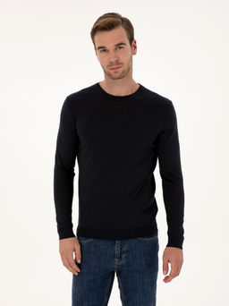 Lacivert Slim Fit Kazak