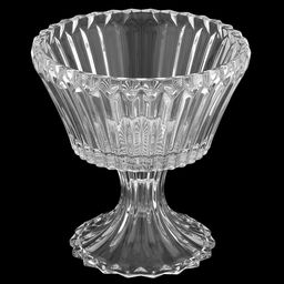 Конфетница стеклянная "Прага" 1л, д17см, h18см, внутренний д16см, основание д12см, на ножке, в коробке (Китай)