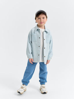 Джоггеры с задним карманом Голубика утепленные - Bungly фото 2