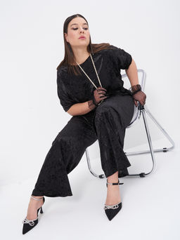 Бархатный костюм KO42911BLK01