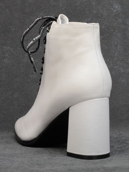 01-B087B-360D WHITE Ботинки демисезонные женские (натуральная кожа, байка)