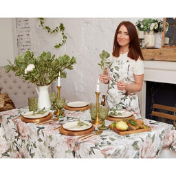 Скатерть Этель. Пионы, 149?110 см, 100% хлопок, саржа 190 г/м?