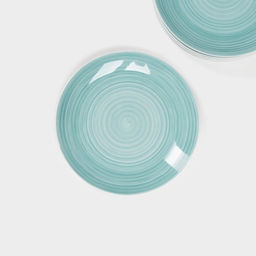 Тарелки Доляна «Палитра», d=19 см, набор6 шт, фарфор, бирюзовые