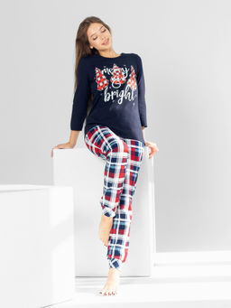 Пижама женская кулирка с брюками "НОВОГОДНЯЯ СКАЗКА"