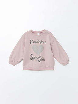 Bisiklet Yaka Uzun Kollu K?z Bebek Sweatshirt