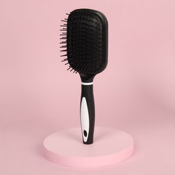 Расчёска массажная, широкая, с зеркалом, 8.3×24 (±1) см, чёрная