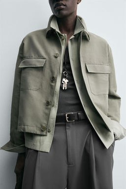 BOXY FIT OVERSHIRT WITH POCKETS - Zara фото 6
