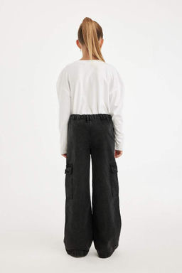 Широкие брюки-карго для девочек - Defacto фото 7