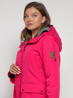 Парка женская зимняя MTFORCE c капюшоном розового цвета 2329R  фото 30