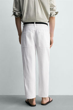 JEANS TAPERED WIDE FIT / Blanco - Zara фото 3