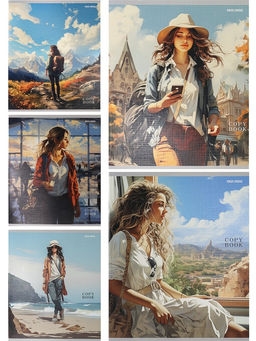 Цена за 2 шт. Тетрадь 48л. Prof-Press "Девушки - путешественницы" клетка (48-5134) лен