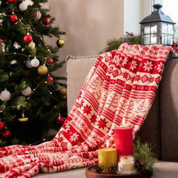 Плед «Этель. Новогодний узор», 150×200 см, корал-флис