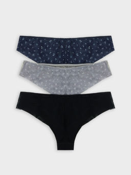Трусы бразилиана женские в наборе, 3 шт цветочки на сером1 412613-3 - Mark formelle фото 9