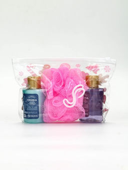 Подарочный набор новогодний, косметичка, гель для душа 2 шт. ? 100 мл и мочалка для тела, URAL LAB