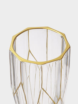 Ваза стекло настольная "Ронья" 23х11,5 см, прозрачно-золотой