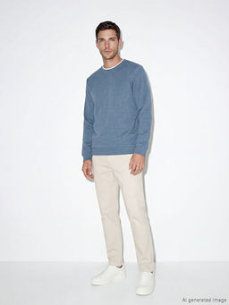 Bisiklet Yaka Erkek Sweatshirt