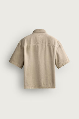 SOBRECAMISA BOXY FIT BORDADO PARCHES / Tostado - Zara фото 7