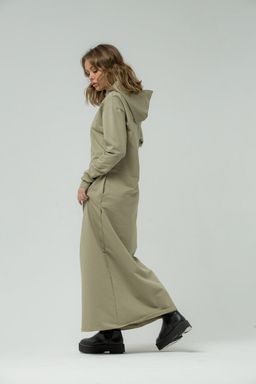 Платье футер 2хнитка петля, 95% хлопок, 5% лайкра. качество пенье. Сахара, олива - Knitka wear фото 4