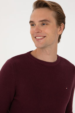 Erkek Slim Fit Bisiklet Yaka Bordo Basic Kazak - U.s. polo assn фото 2