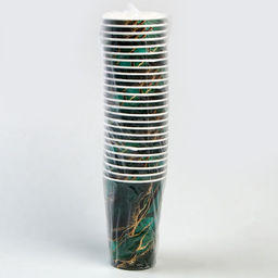 Цена за 10 шт. Стакан бумажный для кофе Мрамор, 400 мл - Страна карнавалия фото 2