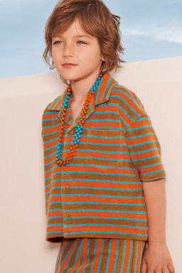 LIMITED EDITION STRIPED TOWELLING POLO SHIRT - Zara фото 2