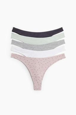 Pack de 5 bragas Thong de algodon