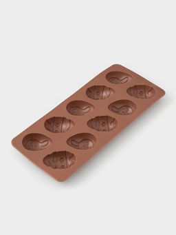 Форма для шоколада Доляна Пасха, силикон, 23?10?1.5 см, 10 ячеек (4.2?3 см), коричневая