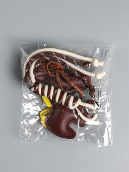 Брелок для ключей на карабине кожзам, текстиль «Лошадка с сердечком», с узлом, на сумку, рюкзак, 26×10×1.5 см