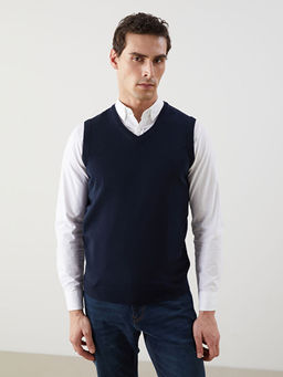 V Yaka Erkek Triko Yelek