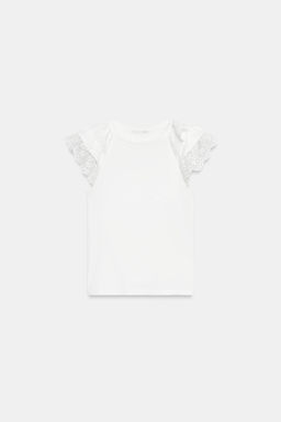 CAMISETA MANGA CORTA BORDADOS / Blanco - Zara фото 5