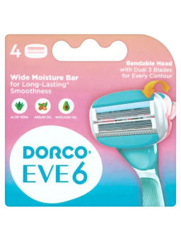 DORCO EVE 6 4S сменные кассеты женские с сгибаемым катриджем (Ю.Корея)