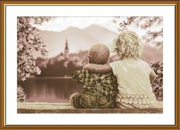 Набор для вышивания Нова Слобода СВ 3208 Младший брат 41 х 27.3 см