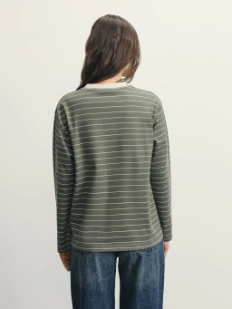 Лонгслив в полоску из хлопка / Zarina  фото 5