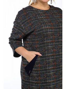 Платье для офиса под твид больших размеров - Almond фото 4