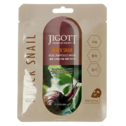 Ампульная маска с экстрактом слизи черной улитки Ampoule Mask Jigott, Корея, 27 мл Акция