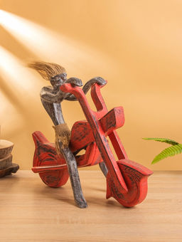 Сувенир «Абориген байкер», 35×15×30 см, дерево