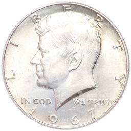 Монета 1/2 доллара (50 центов) 1967 года США