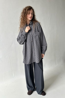 Рубашка женская HUG077/12/Серый, черный